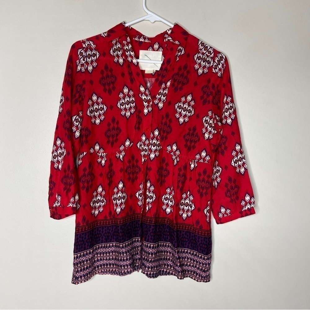 Anthropologie Maeve Southwest Print Button Up Blouse 2